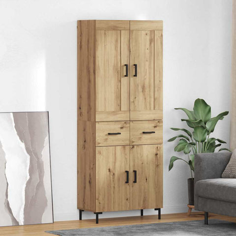 vidaXL Highboard Artisan Oak 69.5 x 34 x 180 cm Engineered Wood