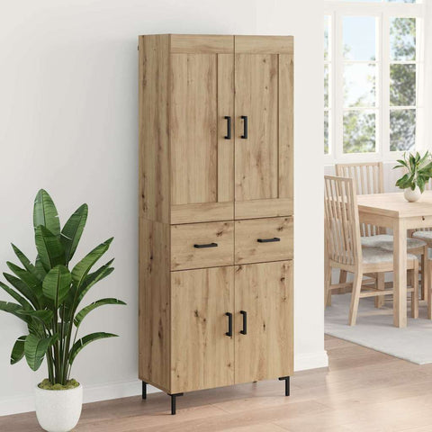 vidaXL Highboard Artisan Oak 69.5 x 34 x 180 cm Engineered Wood