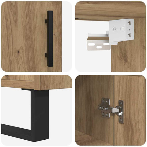 vidaXL Highboard Artisan Oak 69.5 x 34 x 180 cm Engineered Wood