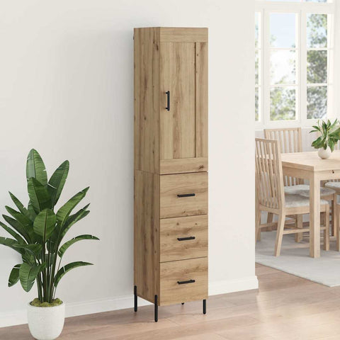 vidaXL Highboard Artisan Oak 34.5 x 34 x 180 cm Engineered Wood
