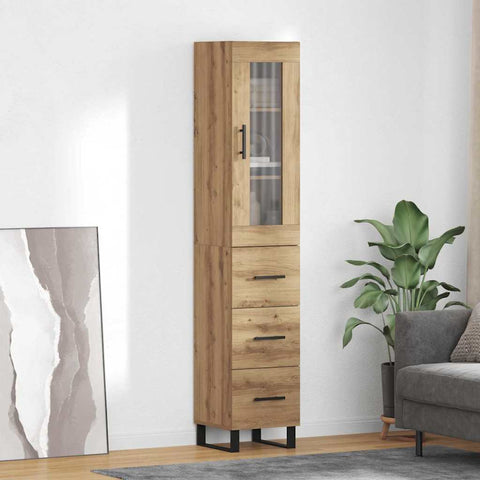 vidaXL Highboard Artisan Oak 69.5 x 34 x 180 cm Engineered Wood
