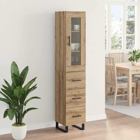 vidaXL Highboard Artisan Oak 69.5 x 34 x 180 cm Engineered Wood