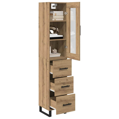 vidaXL Highboard Artisan Oak 69.5 x 34 x 180 cm Engineered Wood