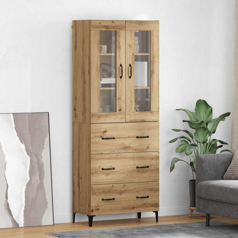 vidaXL Highboard Artisan Oak 69.5 x 34 x 180 cm Engineered Wood