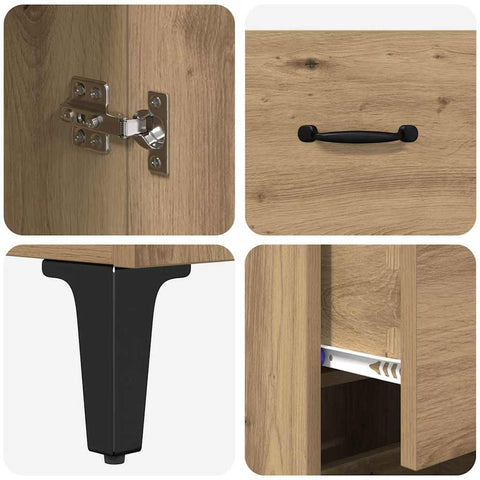 vidaXL Highboard Artisan Oak 69.5 x 34 x 180 cm Engineered Wood