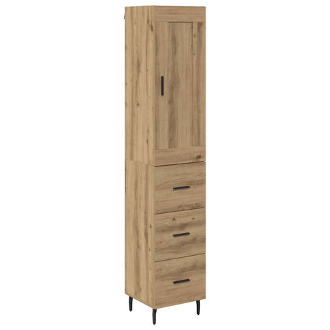vidaXL Highboard Artisan Oak 34.5 x 34 x 180 cm Engineered Wood