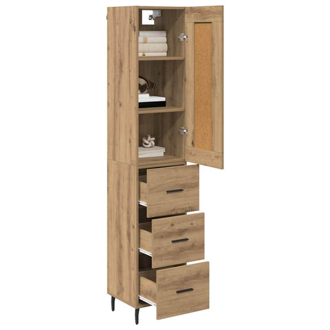 vidaXL Highboard Artisan Oak 34.5 x 34 x 180 cm Engineered Wood