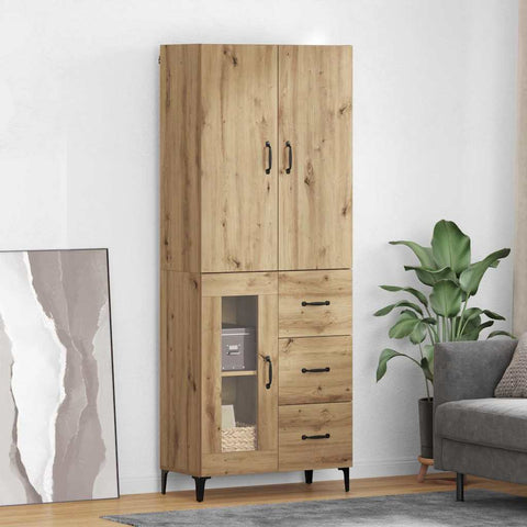 Highboard Wall-mounted Artisan Oak 69.5 x 34 x 180 cm Engineered Wood
