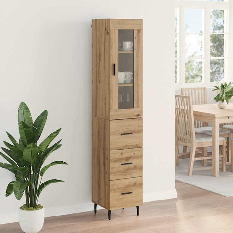 vidaXL Highboard Artisan Oak 34.5 x 34 x 180 cm Engineered Wood