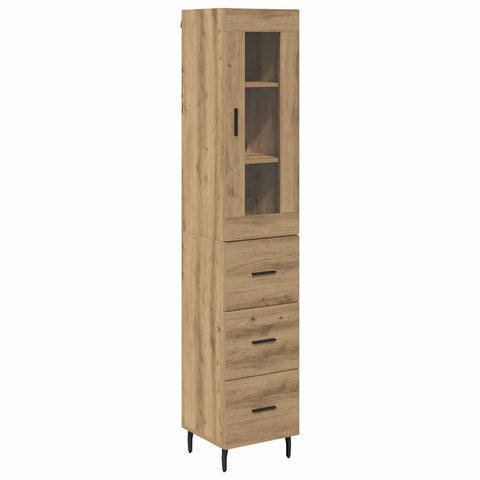 vidaXL Highboard Artisan Oak 34.5 x 34 x 180 cm Engineered Wood