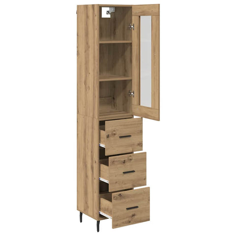 vidaXL Highboard Artisan Oak 34.5 x 34 x 180 cm Engineered Wood