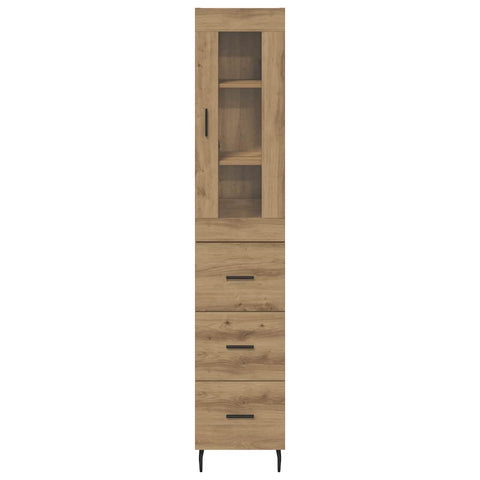 vidaXL Highboard Artisan Oak 34.5 x 34 x 180 cm Engineered Wood