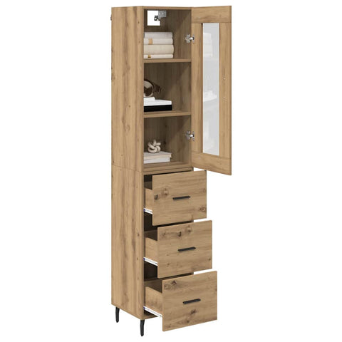 vidaXL Highboard Artisan Oak 34.5 x 34 x 180 cm Engineered Wood