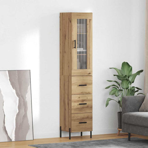 vidaXL Highboard Artisan Oak 34.5 x 34 x 180 cm Engineered Wood