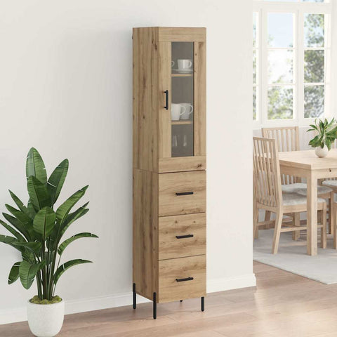 vidaXL Highboard Artisan Oak 34.5 x 34 x 180 cm Engineered Wood