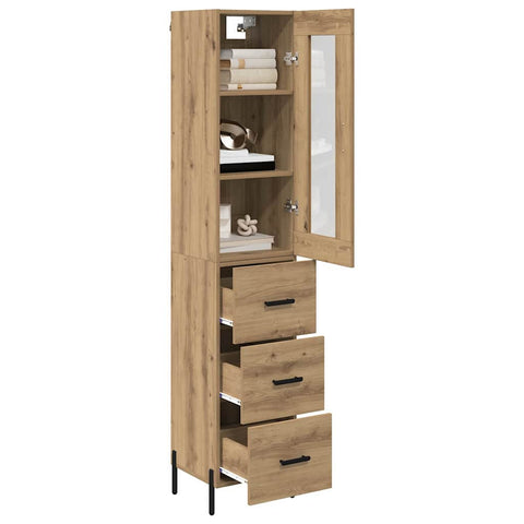 vidaXL Highboard Artisan Oak 34.5 x 34 x 180 cm Engineered Wood