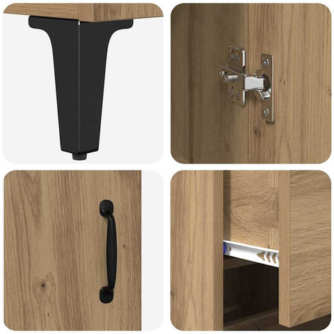 vidaXL Highboard Artisan Oak 69.5 x 34 x 180 cm Engineered Wood