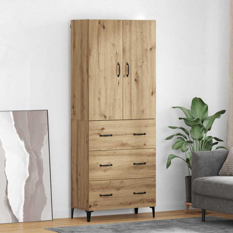 vidaXL Highboard Artisan Oak 69.5 x 34 x 180 cm Engineered Wood