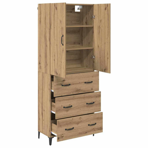 vidaXL Highboard Artisan Oak 69.5 x 34 x 180 cm Engineered Wood