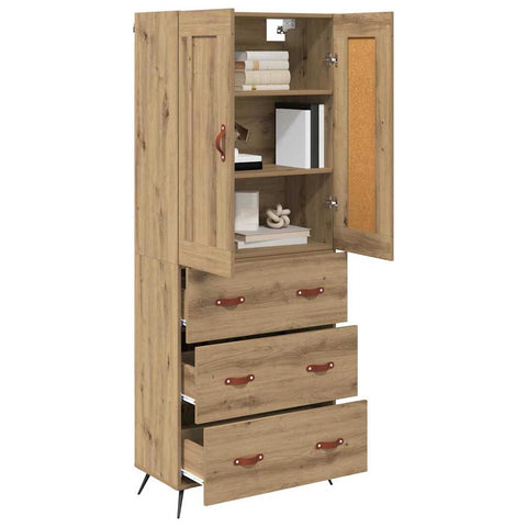 vidaXL Highboard Artisan Oak 69.5 x 34 x 180 cm Engineered Wood