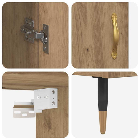 vidaXL Highboard Artisan Oak 69.5 x 34 x 180 cm Engineered Wood