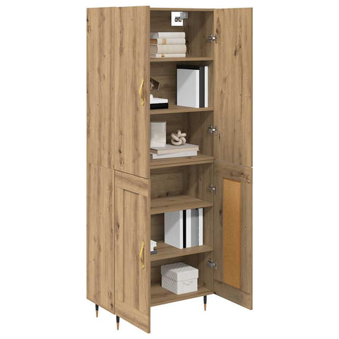 vidaXL Highboard Artisan Oak 69.5 x 34 x 180 cm Engineered Wood