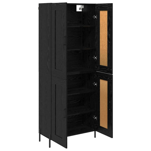 vidaXL Highboard 2 pcs Black Oak 69.5 x 34 x 180 cm Engineered Wood