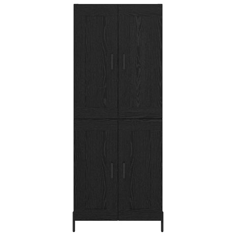 vidaXL Highboard 2 pcs Black Oak 69.5 x 34 x 180 cm Engineered Wood