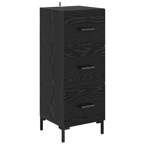 vidaXL Highboard Black Oak 34.5 x 34 x 180 cm Engineered Wood