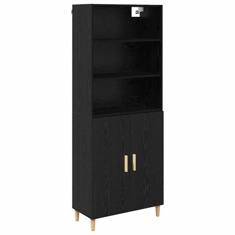 vidaXL Highboard 2 pcs Black Oak 69.5 x 34 x 180 cm Engineered Wood