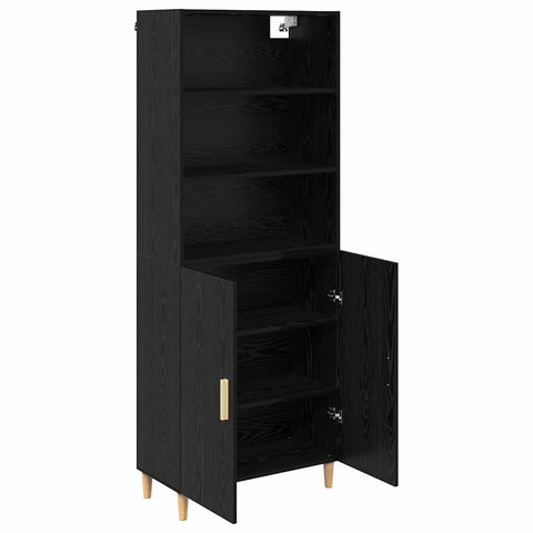 vidaXL Highboard 2 pcs Black Oak 69.5 x 34 x 180 cm Engineered Wood