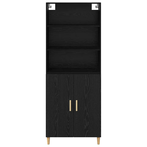 vidaXL Highboard 2 pcs Black Oak 69.5 x 34 x 180 cm Engineered Wood