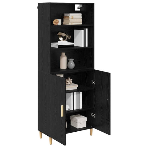 vidaXL Highboard 2 pcs Black Oak 69.5 x 34 x 180 cm Engineered Wood