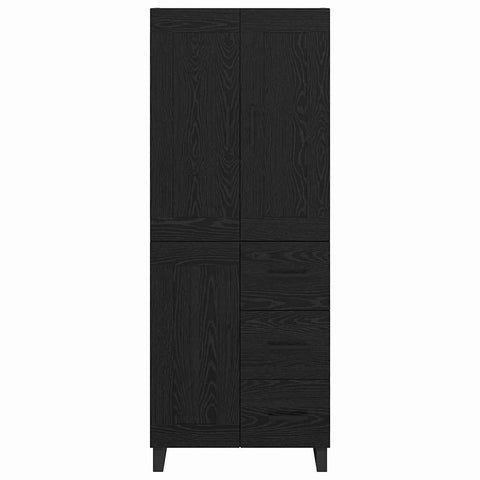vidaXL Highboard Wall-mounted 2 pcs Black Oak Engineered Wood