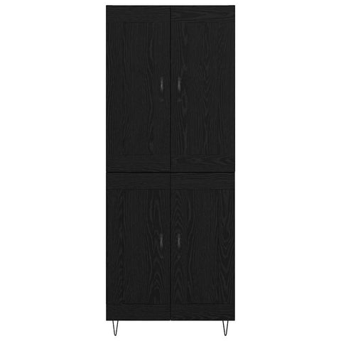 vidaXL Highboard Black Oak 69.5 x 34 x 180 cm Engineered Wood