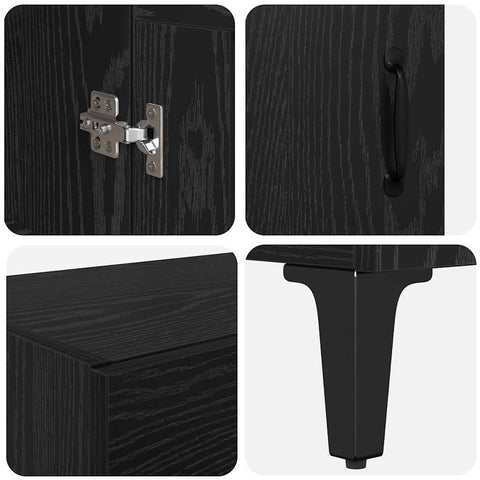 vidaXL Highboard Black Oak 69.5 x 34 x 180 cm Engineered Wood