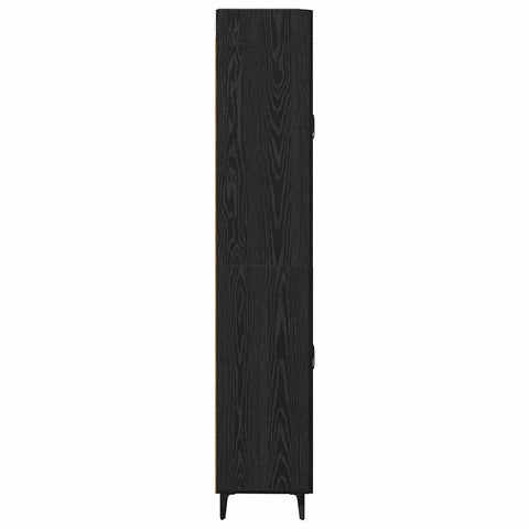 vidaXL Highboard Black Oak 69.5 x 34 x 180 cm Engineered Wood