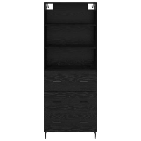 vidaXL Highboard 2 pcs Black Oak 69.5 x 34 x 180 cm Engineered Wood