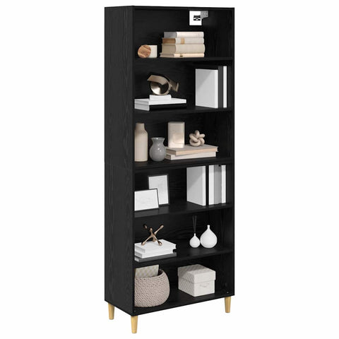vidaXL Highboard 2 pcs Black Oak 69.5 x 32.5 x 180 cm Engineered Wood