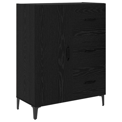 vidaXL Highboard Black Oak 69.5 x 34 x 180 cm Engineered Wood