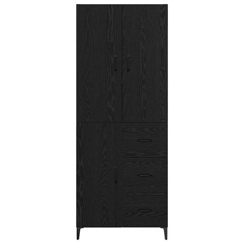 vidaXL Highboard Black Oak 69.5 x 34 x 180 cm Engineered Wood