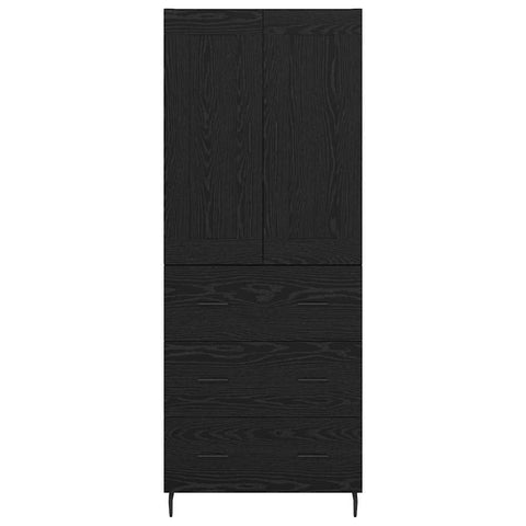 vidaXL Highboard 2 pcs Black Oak 69.5 x 34 x 180 cm Engineered Wood
