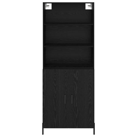 vidaXL Highboard 2 pcs Black Oak 69.5 x 34 x 180 cm Engineered Wood