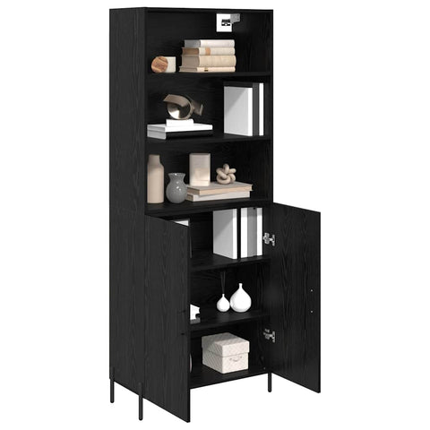 vidaXL Highboard 2 pcs Black Oak 69.5 x 34 x 180 cm Engineered Wood