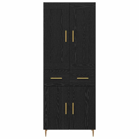 Highboard with Drawer Black Oak 69.5 x 34 x 180 cm Engineered Wood