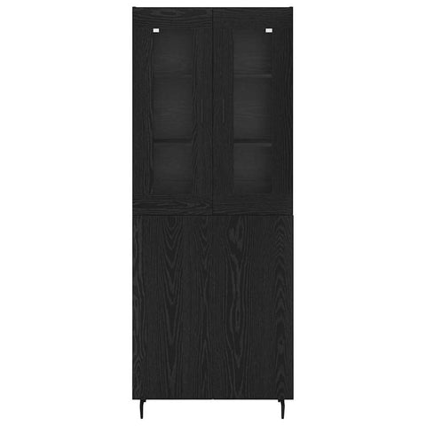 vidaXL Highboard Black Oak 69.5 x 34 x 180 cm Engineered Wood
