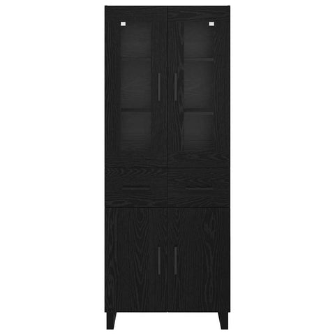 vidaXL Highboard Black Oak 69.5 x 34 x 180 cm Engineered Wood