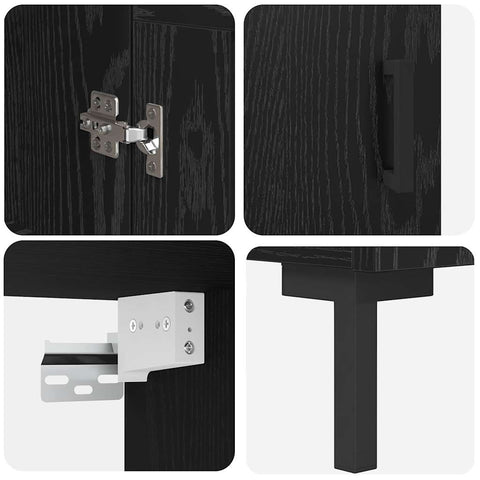 vidaXL Highboard Black Oak 69.5 x 34 x 180 cm Engineered Wood