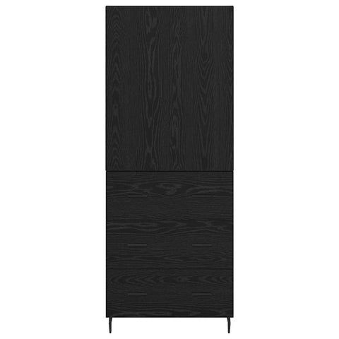 vidaXL Highboard 2 pcs Black oak 69.5 x 34 x 180 cm Engineered Wood