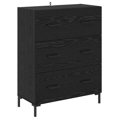 vidaXL Highboard Wall-mounted 2 pcs Black Oak Engineered Wood